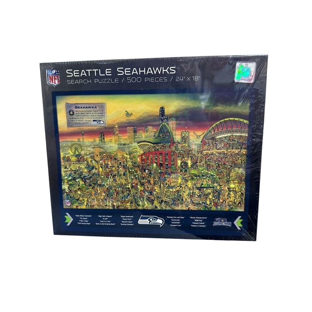 Seattle Seahawks 500 pc. Jigsaw Puzzle 24" X 18" NFL Sealed Joe Journeyman NEW